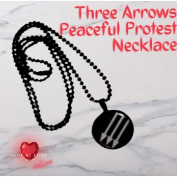 Three Arrows Peaceful Protest Necklace - Picture 3 of 5